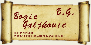 Bogić Galjković vizit kartica